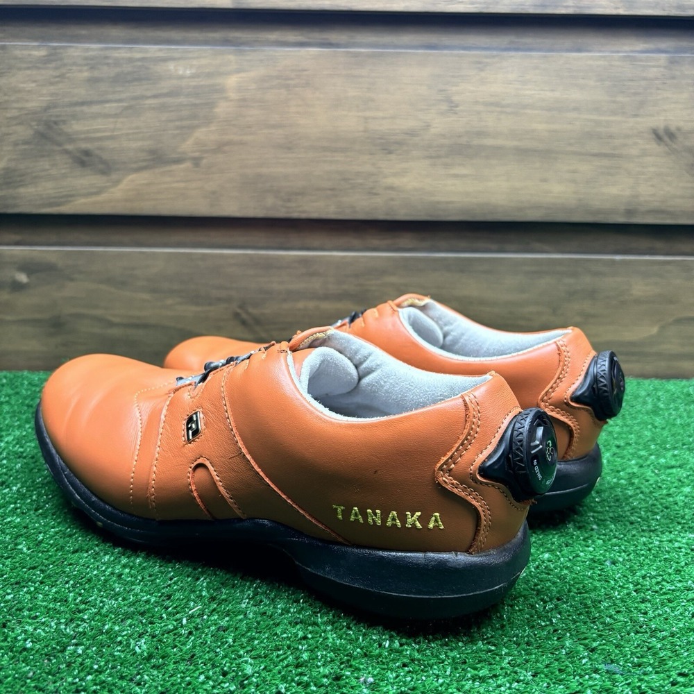 FootJoy Women's DryJoys Boa Shoes Size 7.5 N Orange Ladies Golf With Spikes - Picture 5 of 16